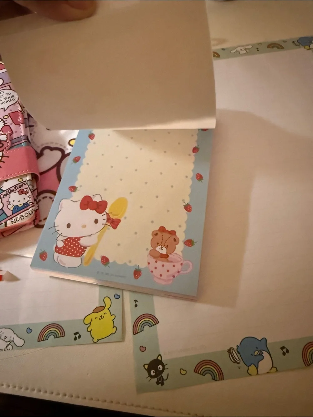 Hello Kitty Pink Kids Drawstring Bag & Notebook Set